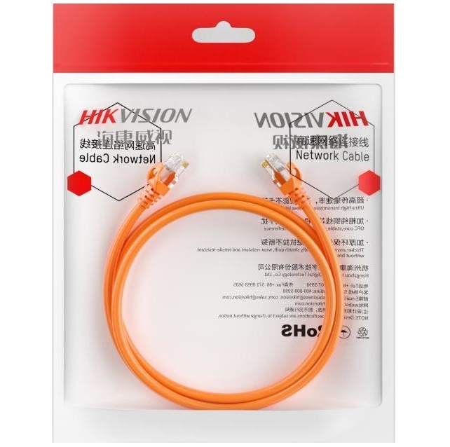 Cable Patchcord Hikvision Cat6 Naranja 3 Metros