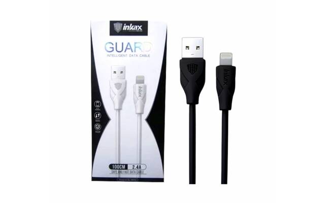 Cable Inkax Lightning 2.4a 1m negro