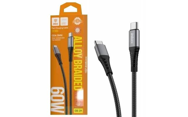 Cable Inkax USB-C 60w 1m negro