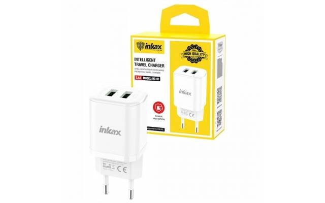 Cargador Inkax HC-02 blanco 2.4A