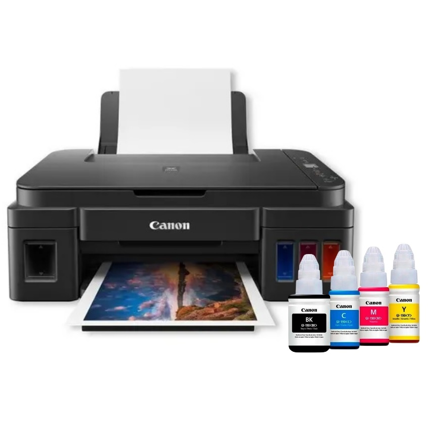 Impresora Multifunción Canon PIXMA G2110 + 4 Botellas Tinta Extra