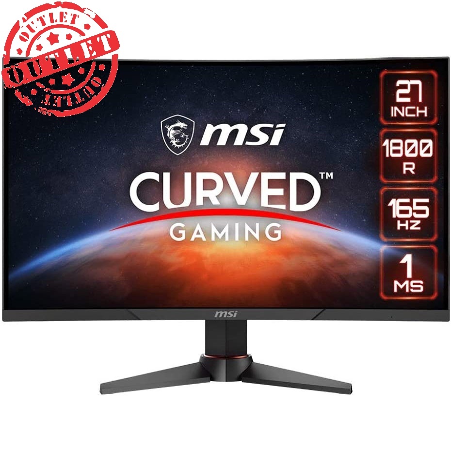 Monitor Gamer MSI 27" Curvo FHD 1ms 165Hz (con detalles)