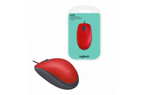 Mouse Logitech M110 silent óptico usb rojo