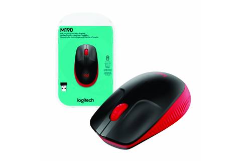 Mouse Logitech M190 inalámbrico rojo