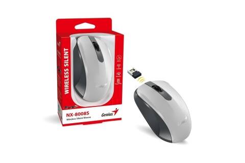 Mouse Genius NX-8008S inalámbrico silencioso blanco/gris