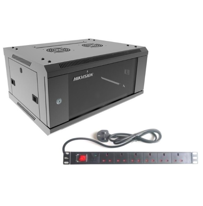 Rack Hikvision 4U + PDU de 8 puertos