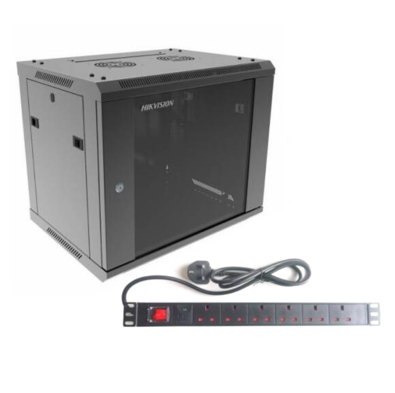 Rack Hikvision 9U + PDU de 8 puertos