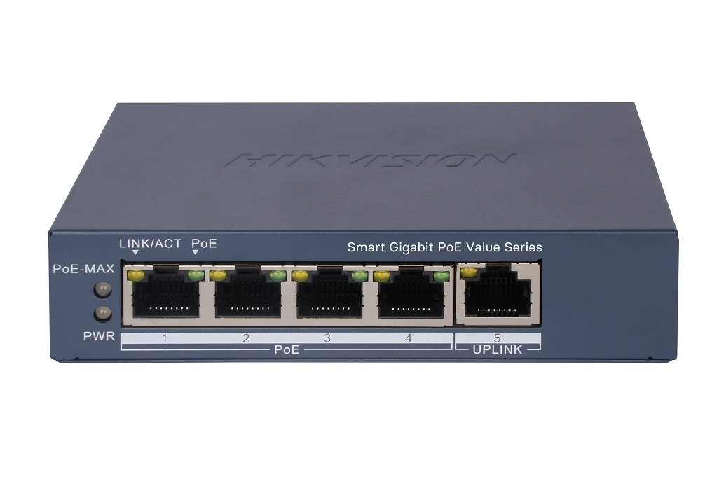 Switch PoE Hikvision Smart 4 puertos gigabit
